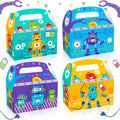 LaVenty 12-Pack Robot Birthday Party Favor Boxes - Cardboard Treat Boxes for Robot Theme Party