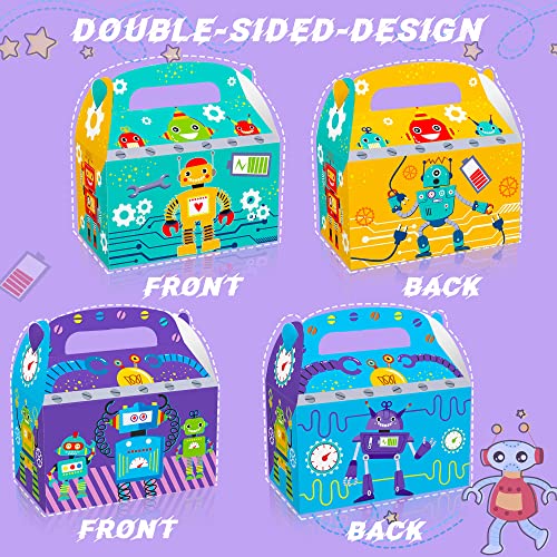 LaVenty 12-Pack Robot Birthday Party Favor Boxes - Cardboard Treat Boxes for Robot Theme Party