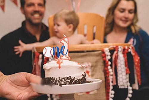 LaVenty Baseball First Birthday Banner Set – 2 Banners & Cake Topper for Baby Boy Party