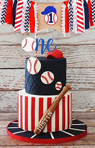 LaVenty Baseball First Birthday Banner Set – 2 Banners & Cake Topper for Baby Boy Party