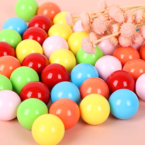 Laviesto 42-Piece Acrylic Marble Set, 23mm (0.91 Inch) Replacement Balls for Chinese Checkers, Aggravation, Wahoo, and Board Games, 6 Colors in Plastic Box