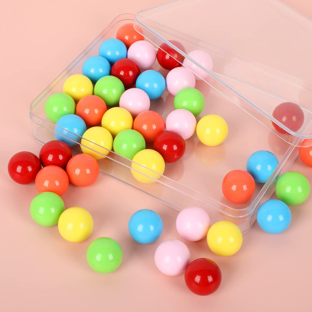 Laviesto 42-Piece Acrylic Marble Set, 23mm (0.91 Inch) Replacement Balls for Chinese Checkers, Aggravation, Wahoo, and Board Games, 6 Colors in Plastic Box