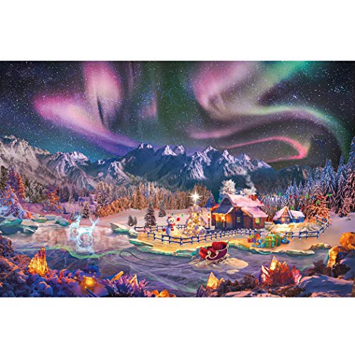 Lavievert 1000-Piece Christmas Wonderland Jigsaw Puzzle – Snowy Night, Aurora, and More