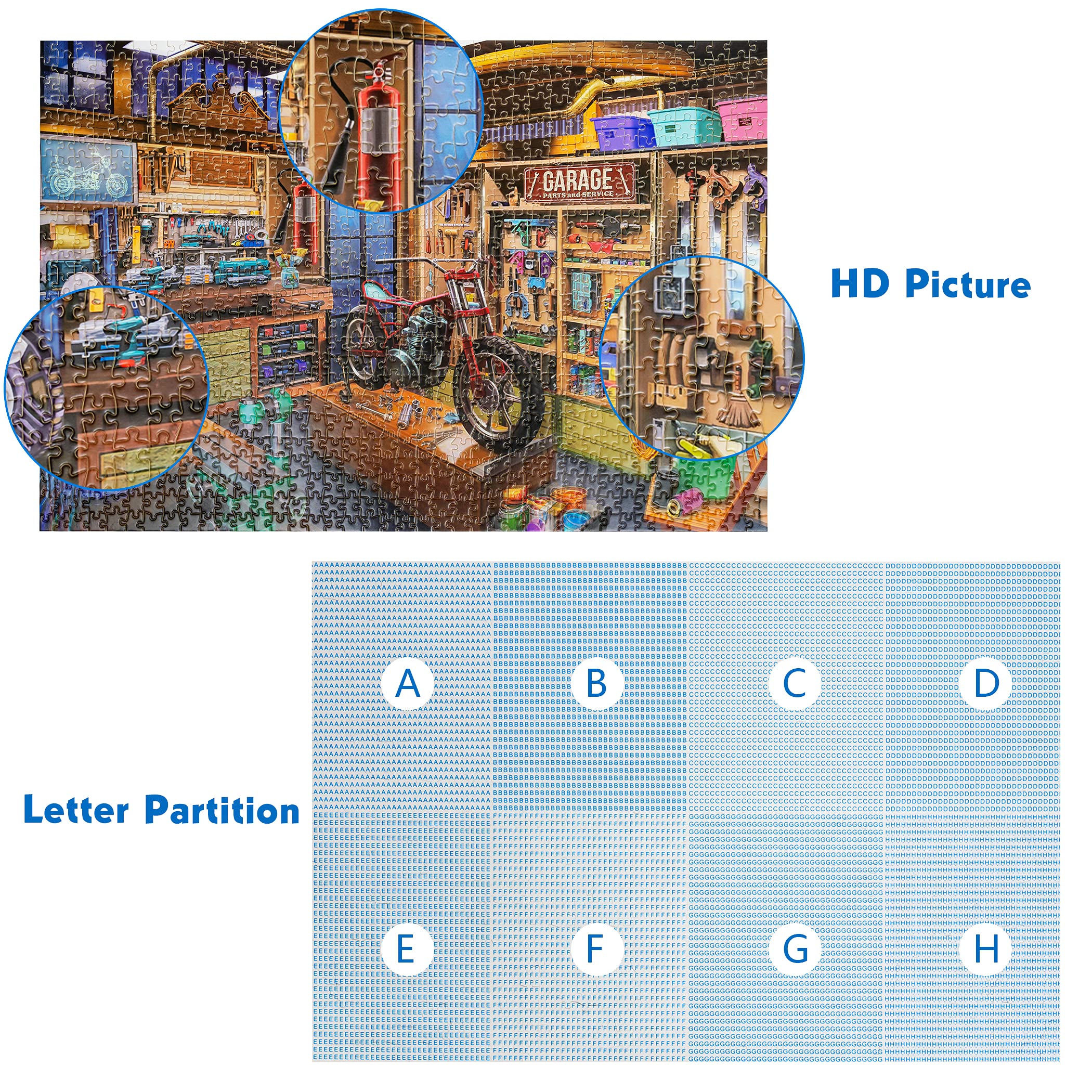 Lavievert 1000-Piece Jigsaw Puzzle – Garage Theme for Adults & Families