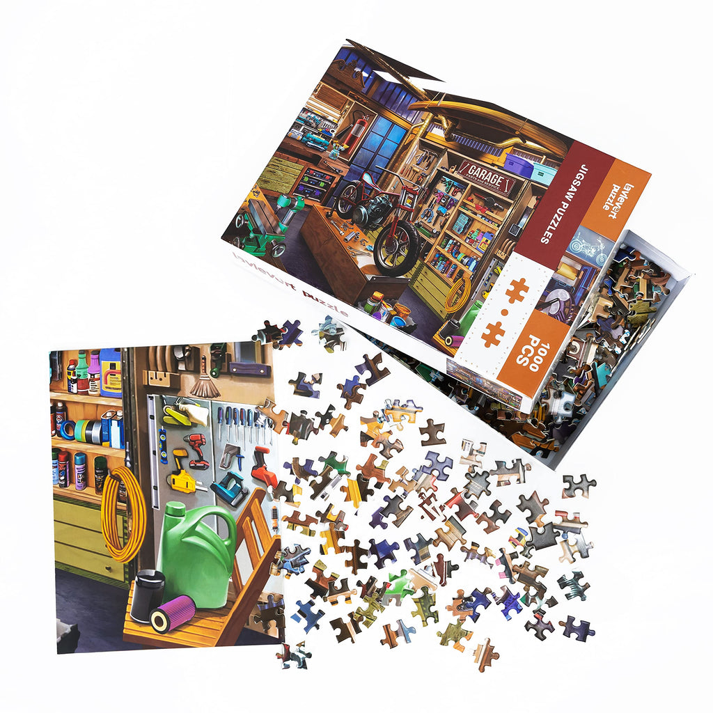 Lavievert 1000-Piece Jigsaw Puzzle – Garage Theme for Adults & Families