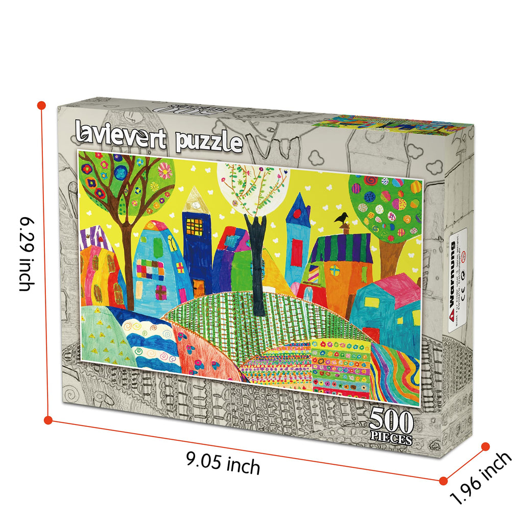 Lavievert 500-Piece Jigsaw Puzzle for Adults – Drawing Fun Design