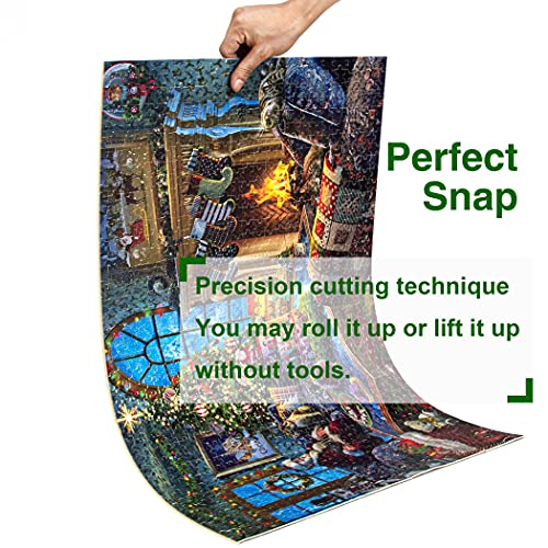 Lavievert Wooden Jigsaw Puzzle 1000 Piece – Santa, Fireplace & Christmas Tree Scene for Adults