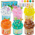 LAWOHO Butter Slime Kit - 6 Prefilled Easter Eggs with 360ml of Non-Stick Slime & Charms