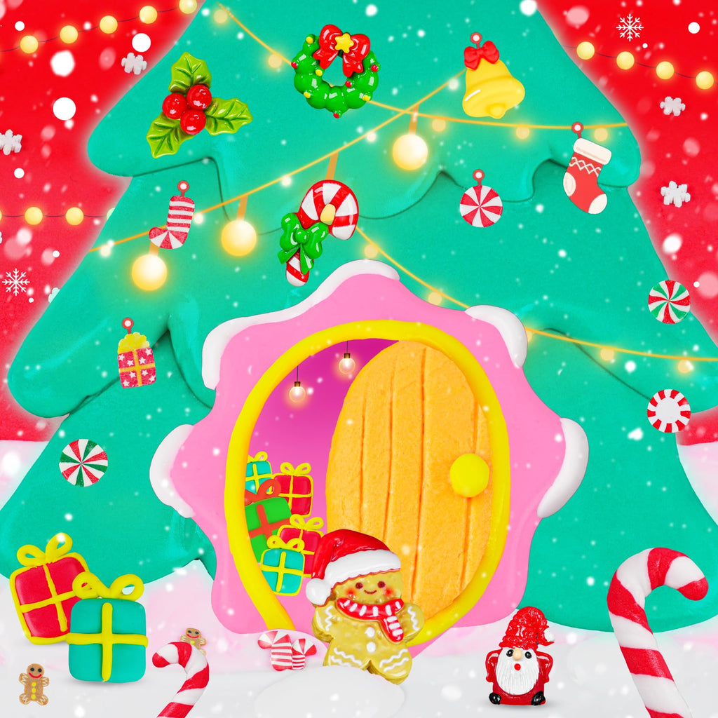 LAWOHO Christmas Slime Kit – 4 Pack Butter Slime Balls with Festive Charms, Non-Toxic Stocking Stuffers for Kids Ages 4+