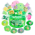 LAWOHO Frog Slime Kit – 300ml Green Clear Slime with Clay, Charms & Add-Ins for Kids