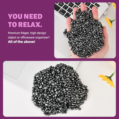 LCVUUK Ferrite Rocks - Over 600 Weak Magnetic Smooth Pebbles Desk Toy for Adults