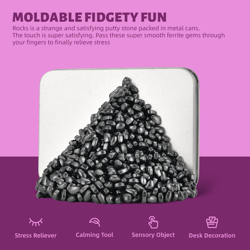 LCVUUK Ferrite Rocks - Over 600 Weak Magnetic Smooth Pebbles Desk Toy for Adults
