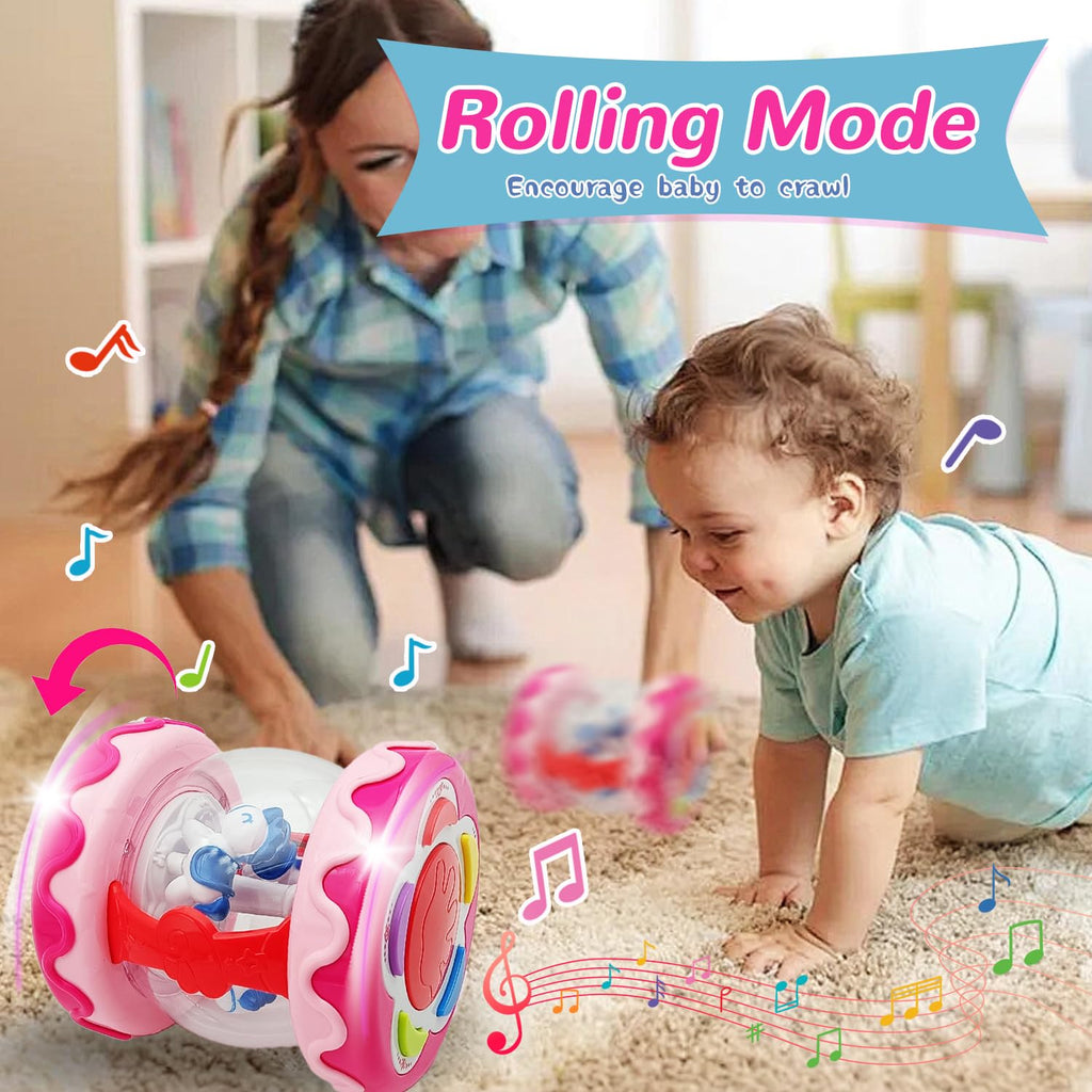 LDRYWW Musical Light-Up Hand Drum for Baby Girls 18+ Months - Pink