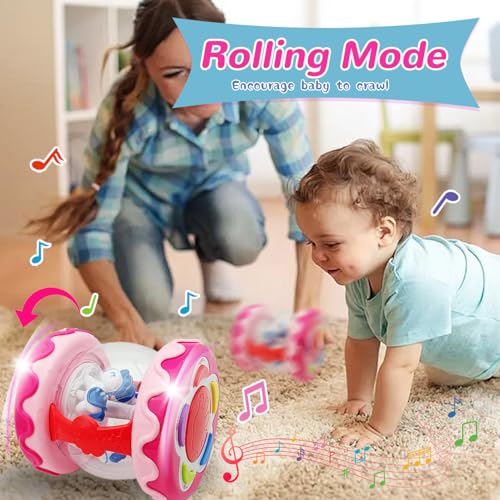 LDRYWW Musical Light-Up Hand Drum for Baby Girls 18+ Months - Pink