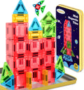 LeagoEra 32-Piece Mini Magnetic Tiles Travel Set: Portable Building Toy for Ages 3-12