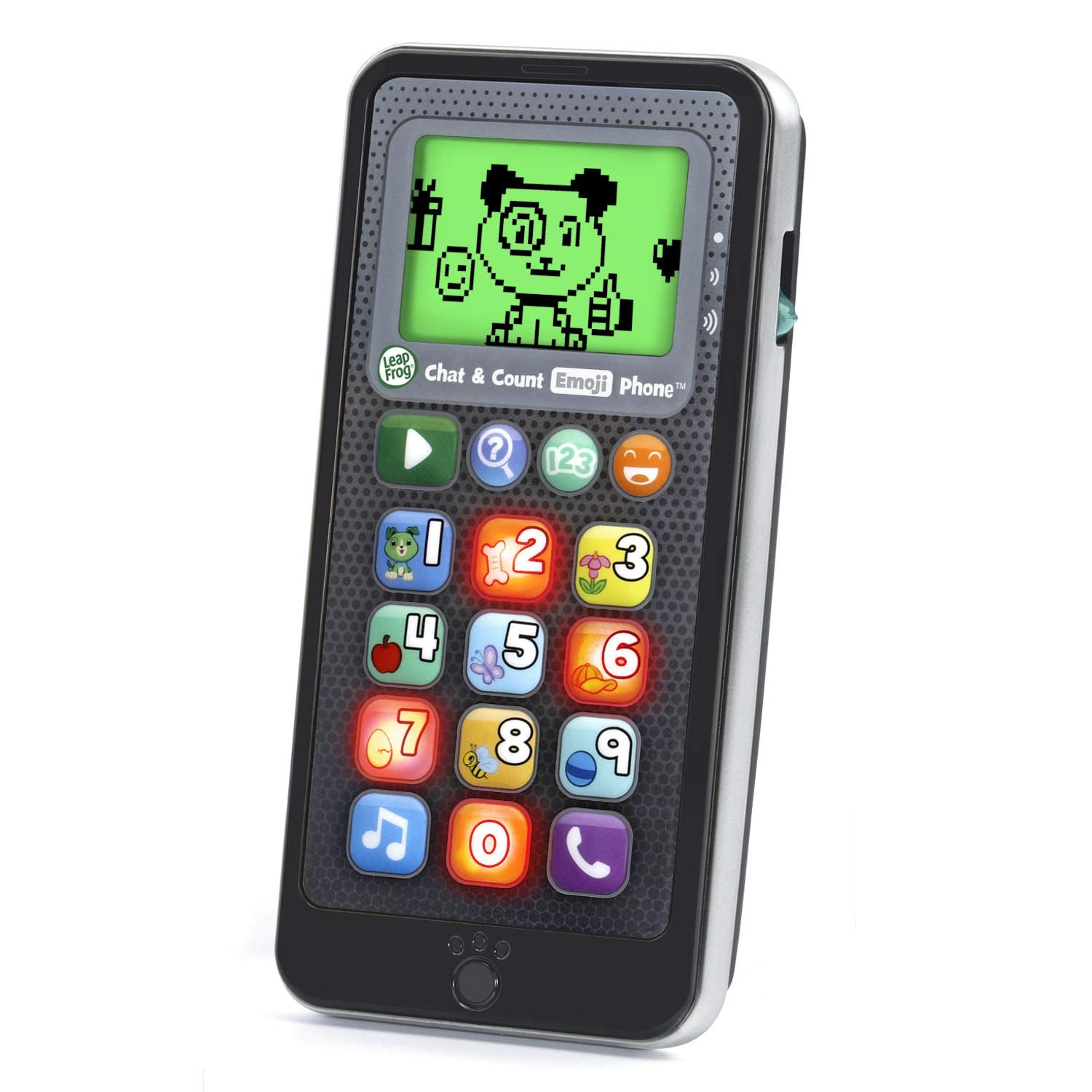 LeapFrog Chat and Count Emoji Phone - Black Toddler Toy with Numbers, Videos, and Pretend Calls
