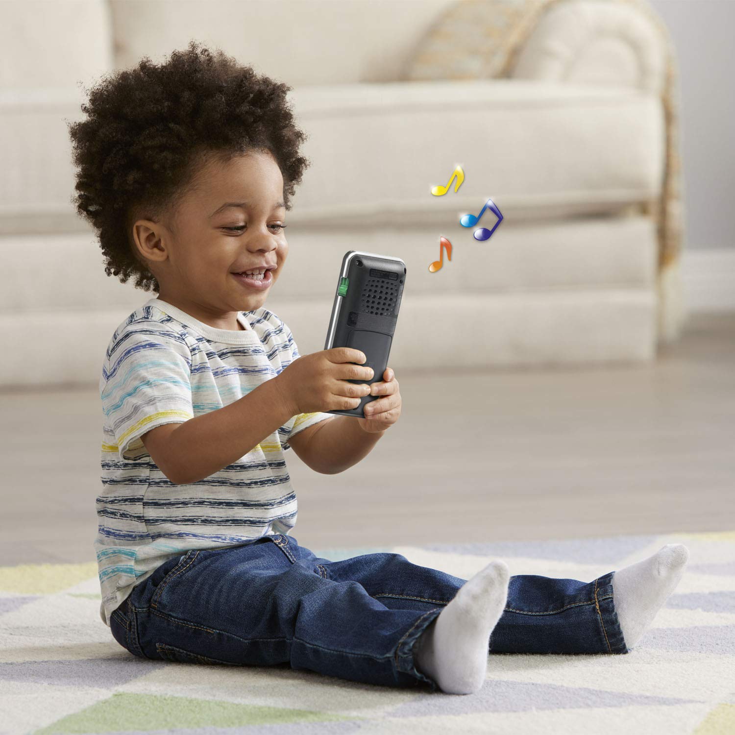 LeapFrog Chat and Count Emoji Phone - Black Toddler Toy with Numbers, Videos, and Pretend Calls