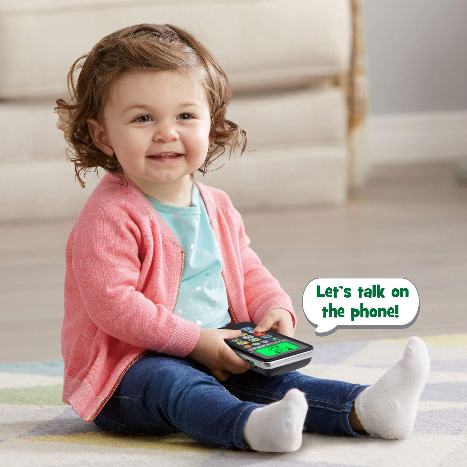 LeapFrog Chat and Count Emoji Phone - Black Toddler Toy with Numbers, Videos, and Pretend Calls