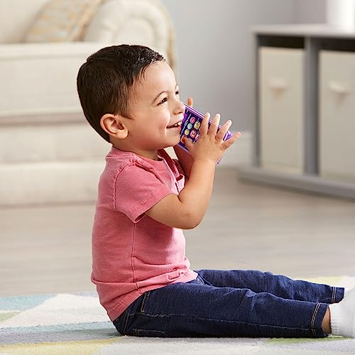 LeapFrog Chat and Count Emoji Phone - Purple Pretend Smartphone for Toddlers