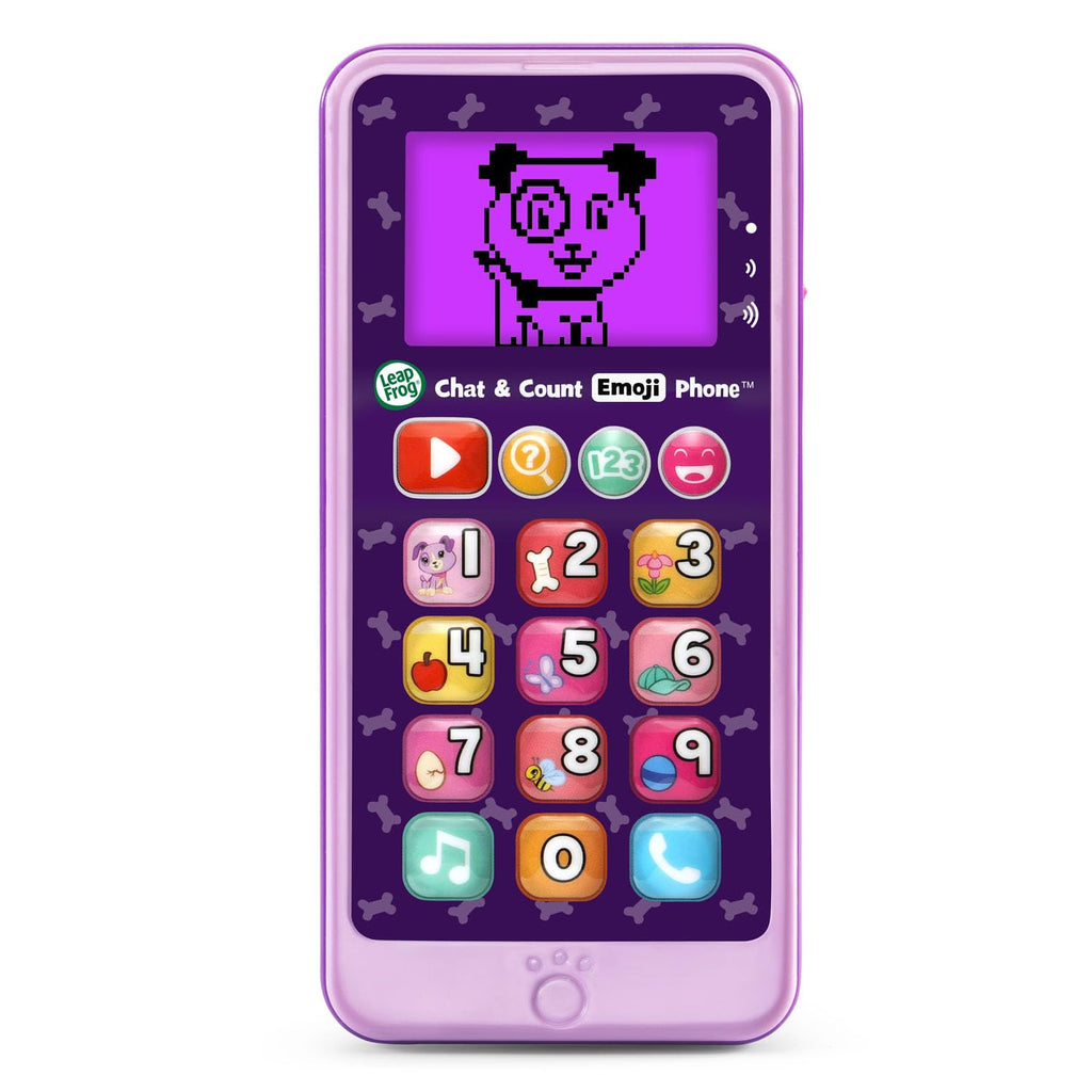 LeapFrog Chat and Count Emoji Phone - Purple Pretend Smartphone for Toddlers