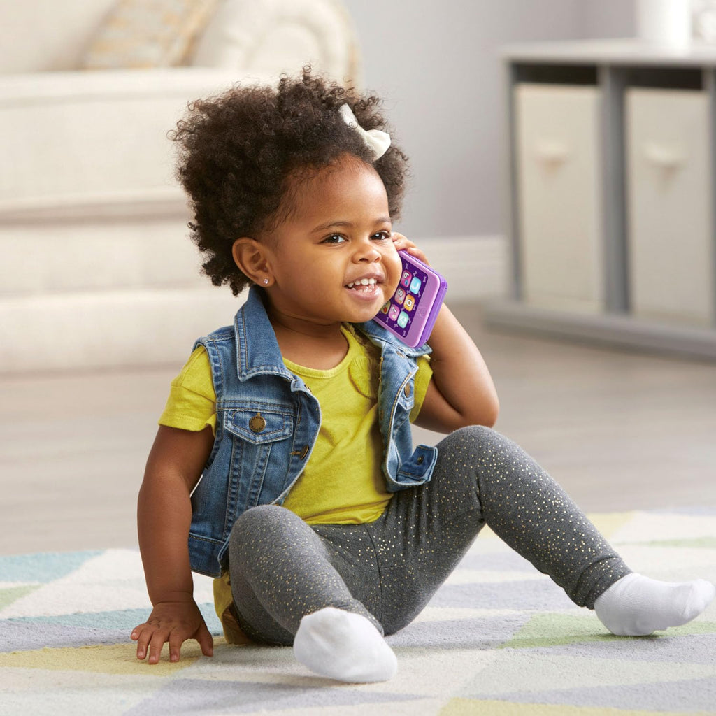LeapFrog Chat and Count Emoji Phone - Purple Pretend Smartphone for Toddlers
