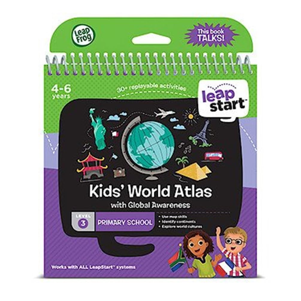 LeapFrog LeapStart Kids' World Atlas & Global Awareness Activity Book (Level 3, Ages 4-6)