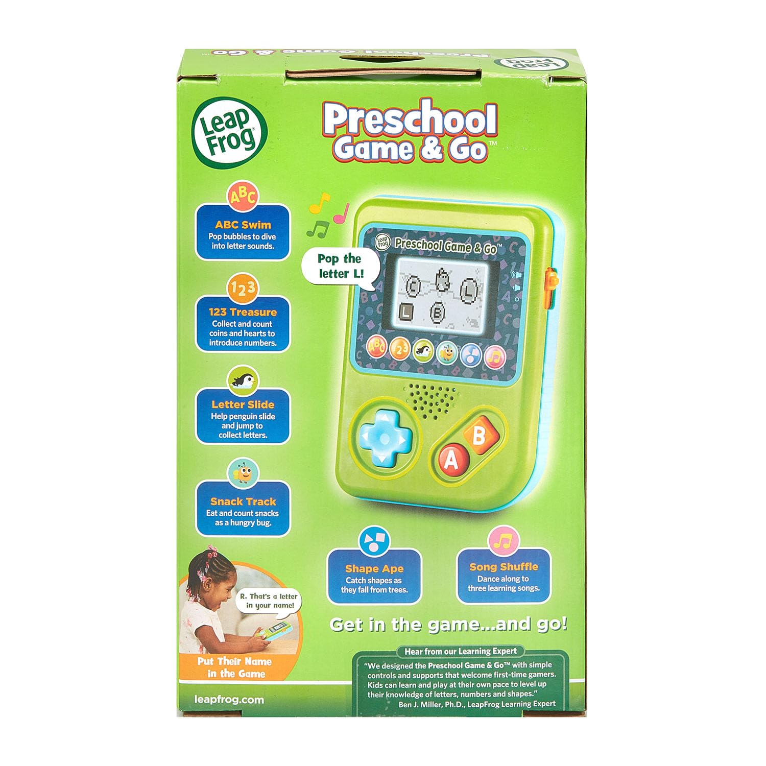 LeapFrog Preschool Game and Go Handheld Video Game Toy, Green, Ages 2+