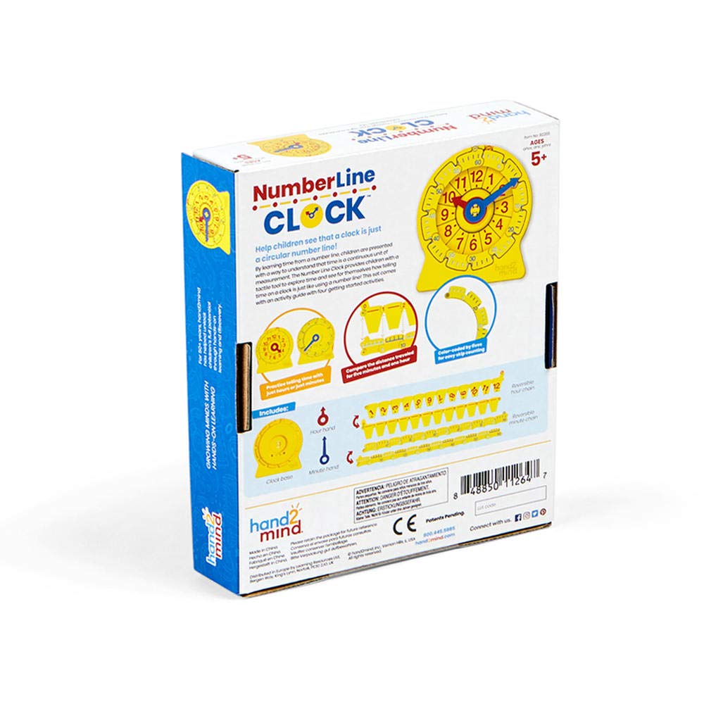 Learning Resources 24-Hour Number Line Clock – Single Student Set for Kids Learning to Tell Time