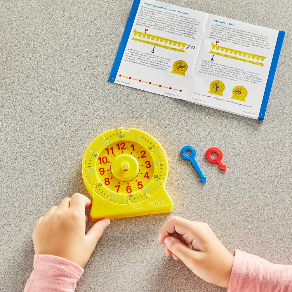 Learning Resources 24-Hour Number Line Clock – Single Student Set for Kids Learning to Tell Time
