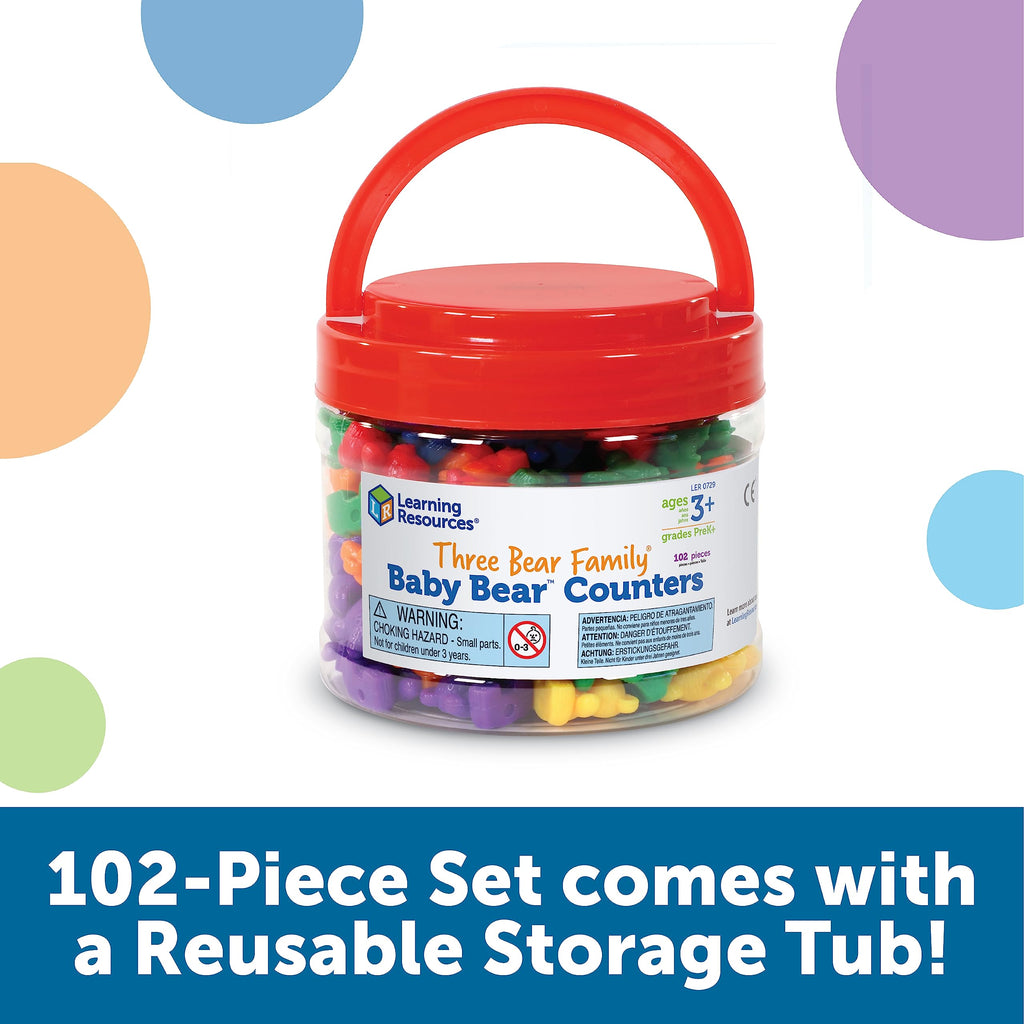 Learning Resources Baby Bear Counters – 102 Colorful Counting Bears for Toddlers & Preschoolers