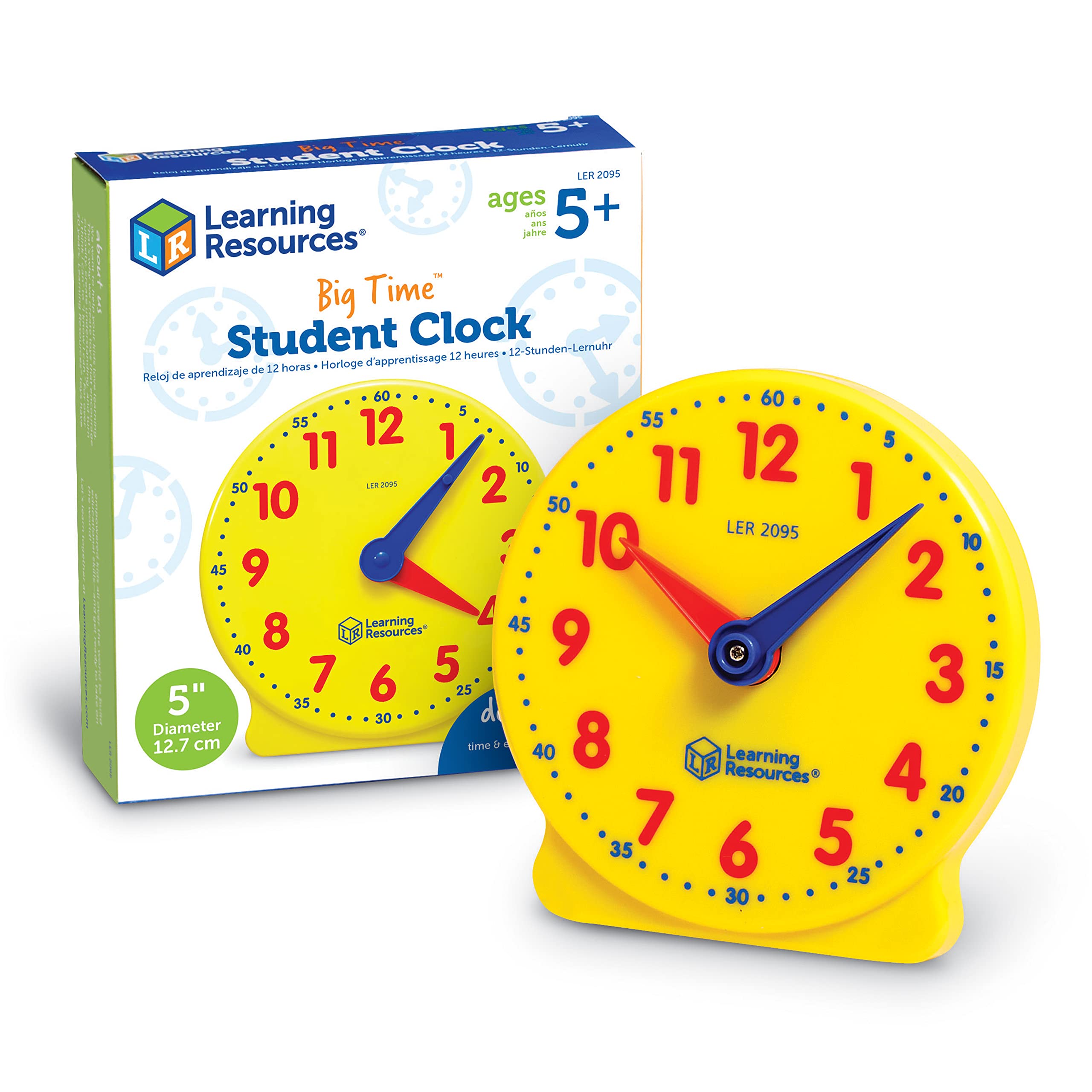 Learning Resources Big Time Student Clock: Analog Teaching Clock for Ages 5+