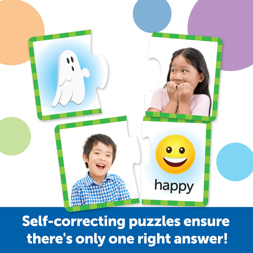Learning Resources Feelings & Emotions Puzzle Cards - 24 Self-Correcting Puzzles for Social-Emotional Learning, Ages 3+