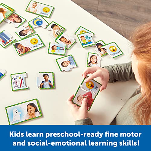 Learning Resources Feelings & Emotions Puzzle Cards - 24 Self-Correcting Puzzles for Social-Emotional Learning, Ages 3+