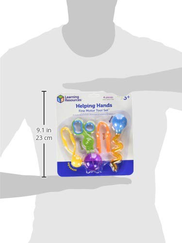 Learning Resources Helping Hands Fine Motor Tool Set – 4-Piece Sensory Toy Set for Toddlers Ages 3+