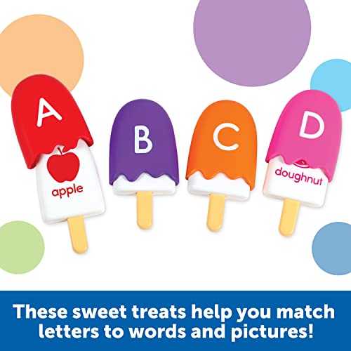 Learning Resources Mini ABC Pops – 26 Popsicle-Shaped Alphabet Toys for Toddlers, Fine Motor Skills & Phonics