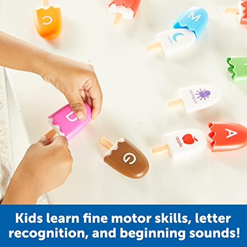 Learning Resources Mini ABC Pops – 26 Popsicle-Shaped Alphabet Toys for Toddlers, Fine Motor Skills & Phonics