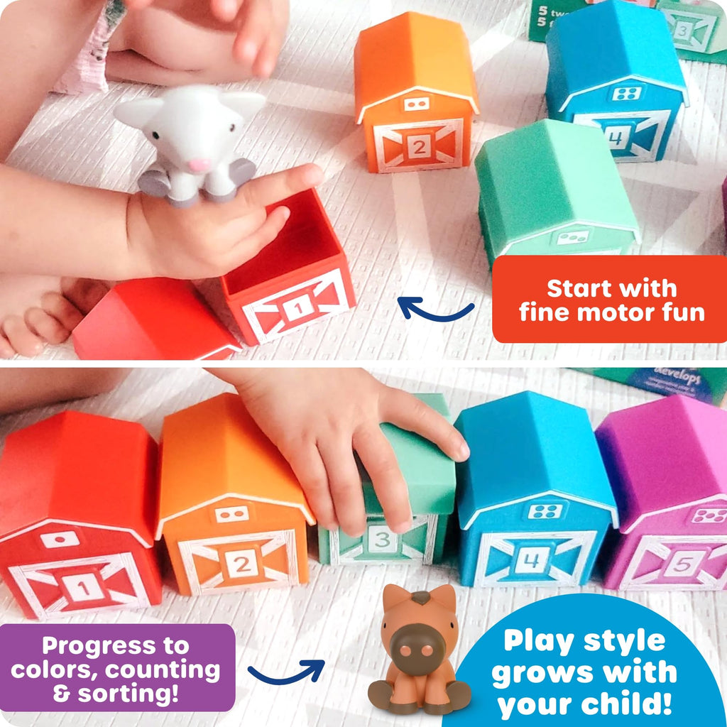 Learning Resources Peekaboo Learning Farm – Toddler Animal Toys with Finger Puppets, Counting & Sorting
