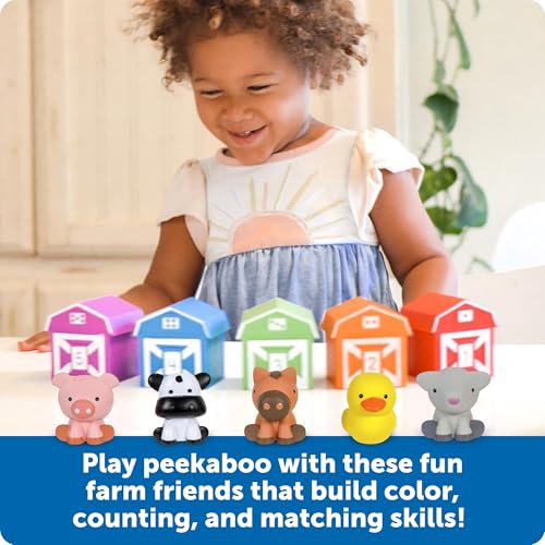 Learning Resources Peekaboo Learning Farm – Toddler Animal Toys with Finger Puppets, Counting & Sorting