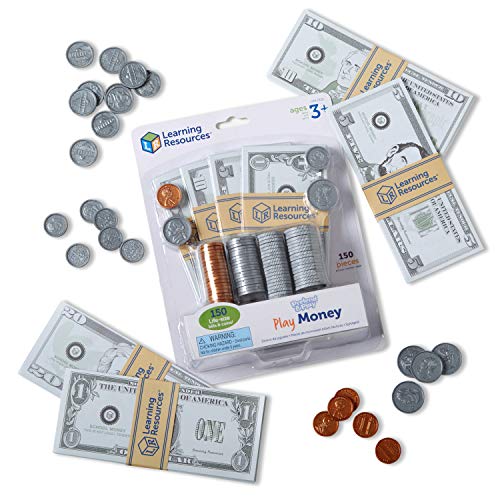Learning Resources Pretend & Play Money Set – 150 Piece Toy Currency with Bills and Coins for Teaching Money Skills