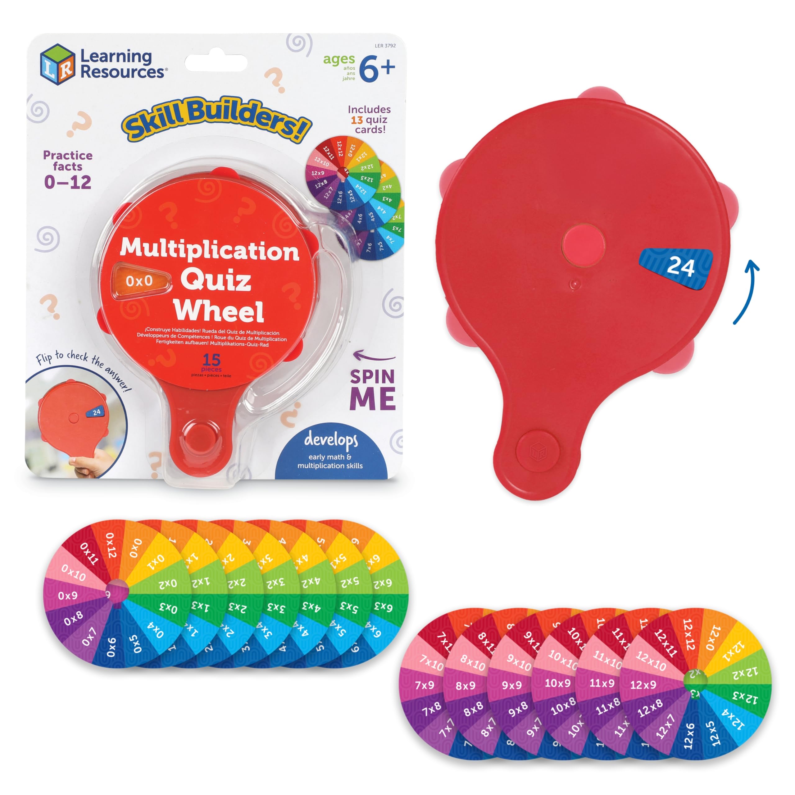 Learning Resources Skill Builders! Multiplication Quiz Wheel – Math Fidget Toy for Ages 6+