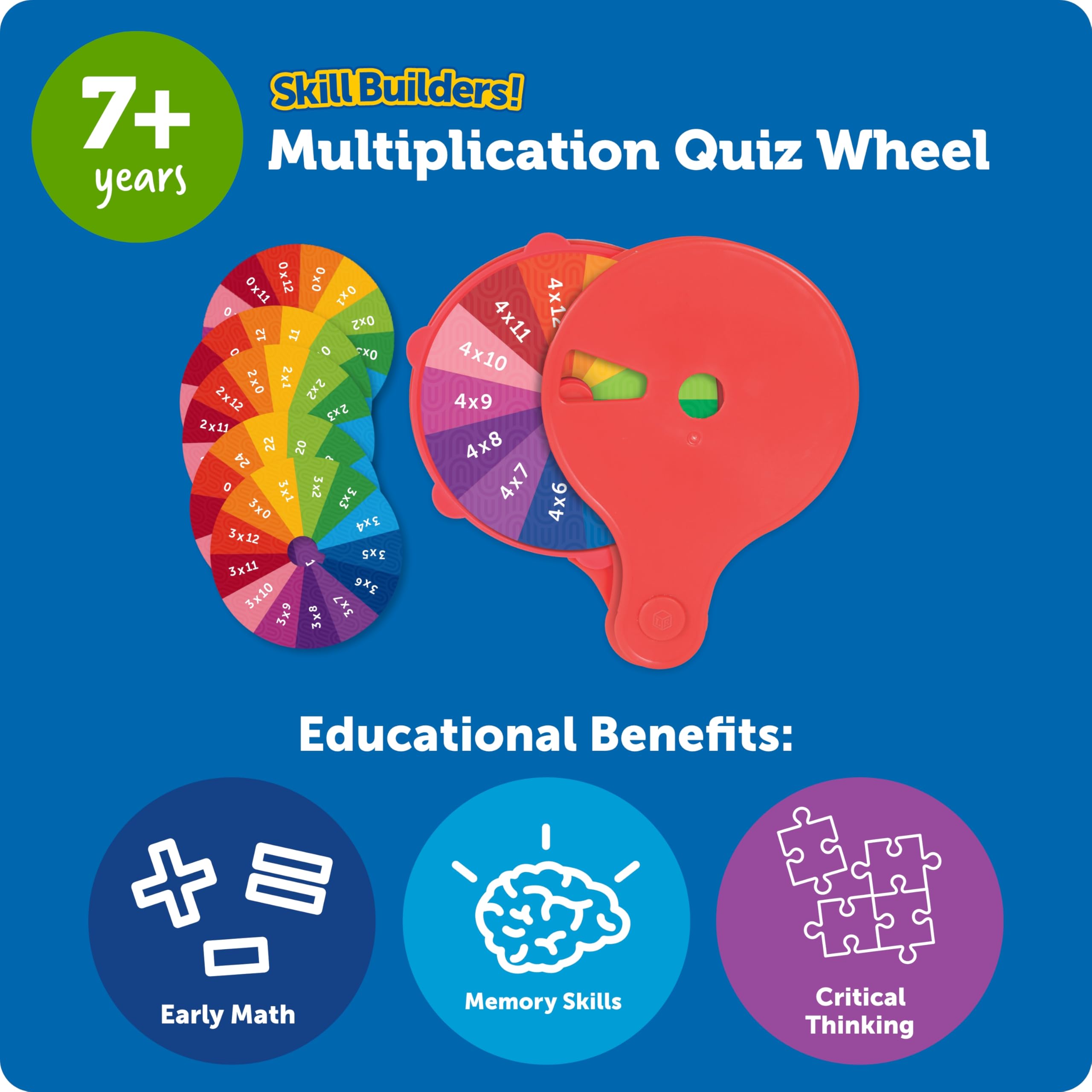 Learning Resources Skill Builders! Multiplication Quiz Wheel – Math Fidget Toy for Ages 6+