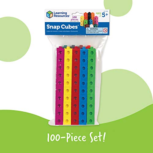 Learning Resources Snap Cubes 100-Piece Set - Math Counting Toy for Kids Ages 5+