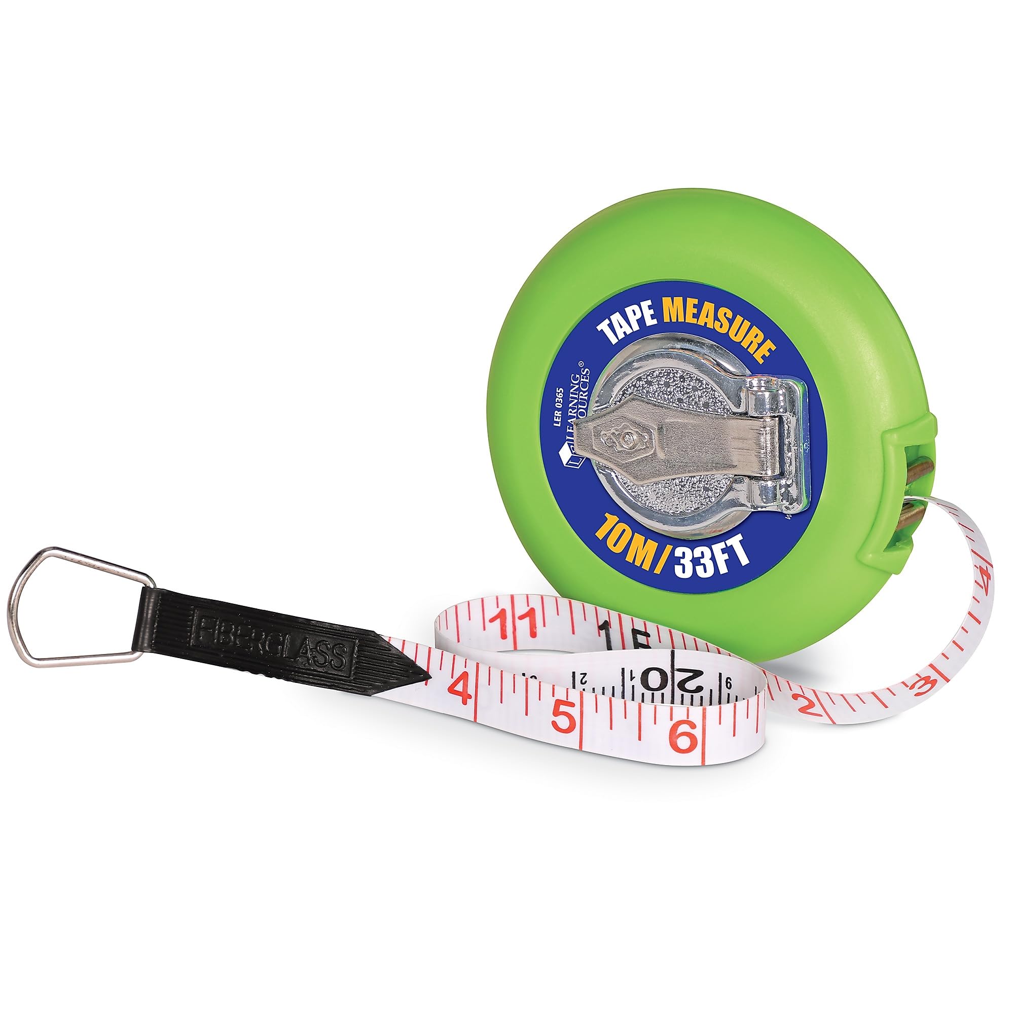 Learning Resources Wind-Up Tape Measure – 10m/33ft Dual-Sided for Kids Ages 5+