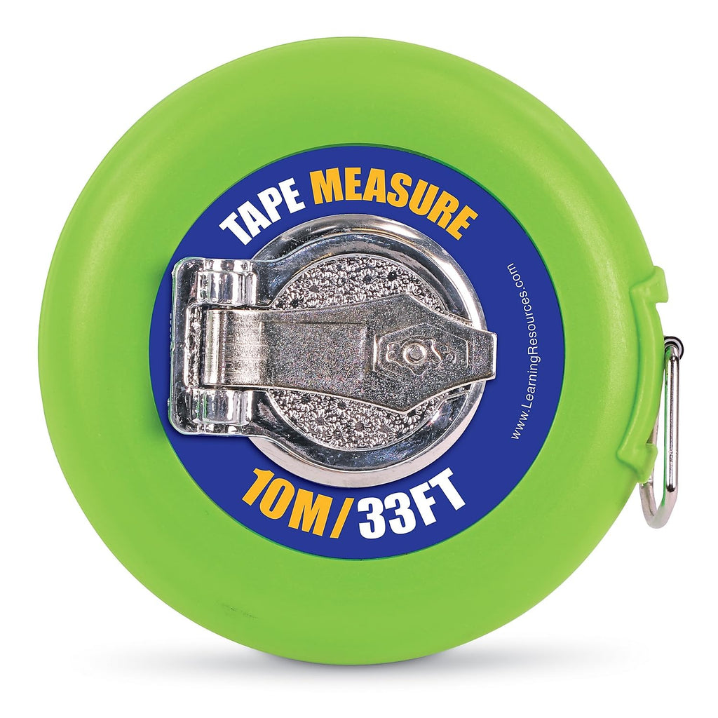 Learning Resources Wind-Up Tape Measure – 10m/33ft Dual-Sided for Kids Ages 5+