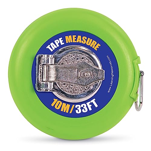 Learning Resources Wind-Up Tape Measure – 10m/33ft Dual-Sided for Kids Ages 5+