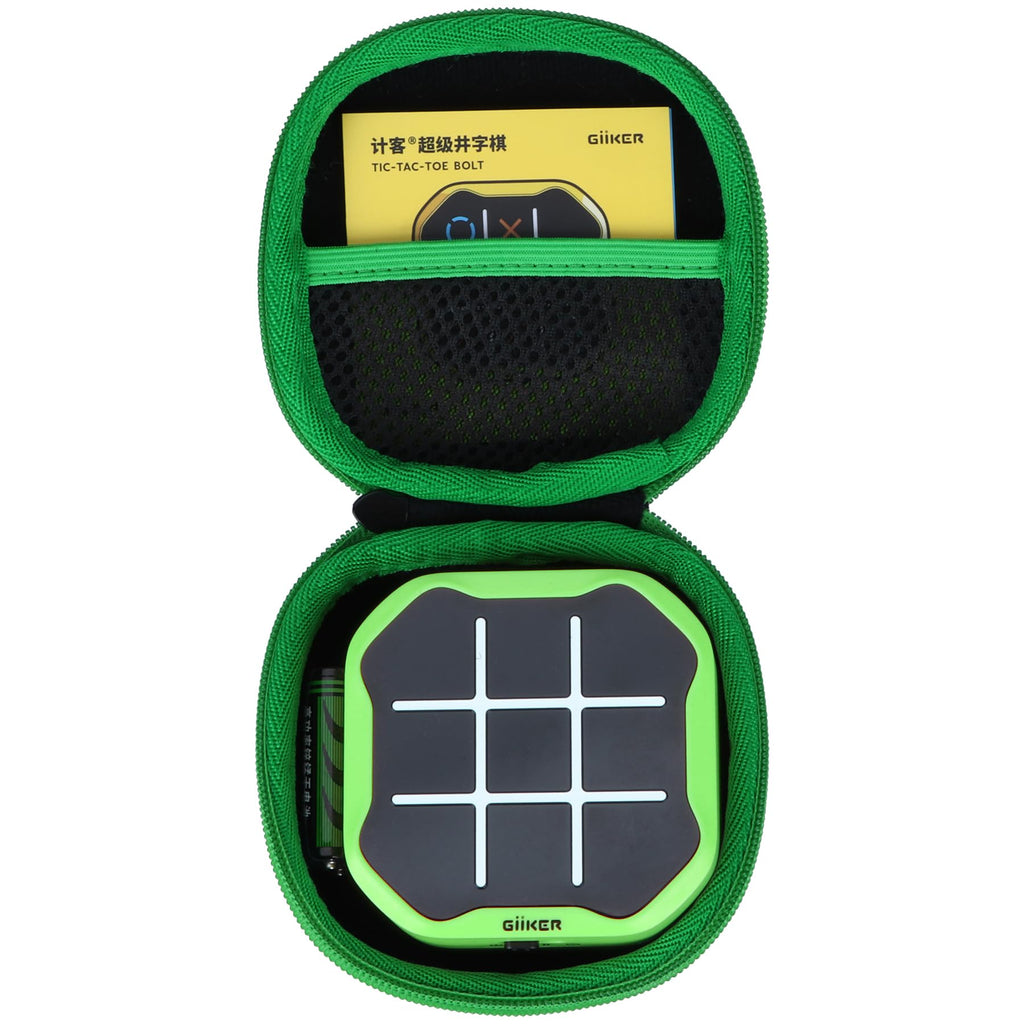 Lebakort Protective Storage Case for GiiKER Tic Tac Toe Bolt 3-in-1 Handheld Puzzle – Black + Green