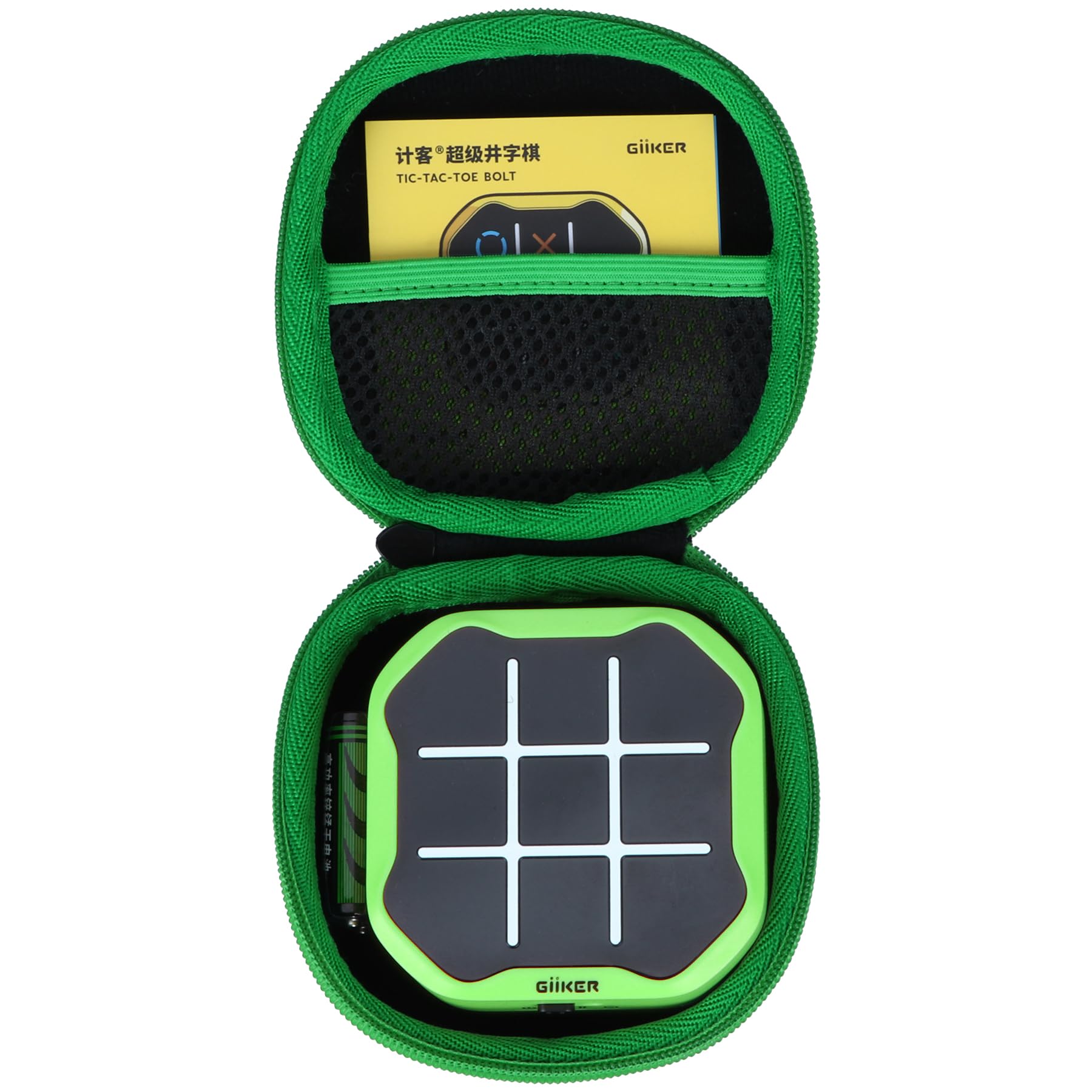 Lebakort Protective Storage Case for GiiKER Tic Tac Toe Bolt 3-in-1 Handheld Puzzle – Black + Green