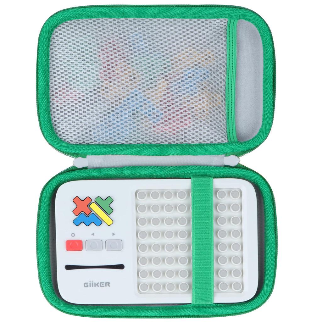 Lebakort Storage Case for GiiKER Super Blocks – Off White + Green, Nylon and EVA Protective Travel Case