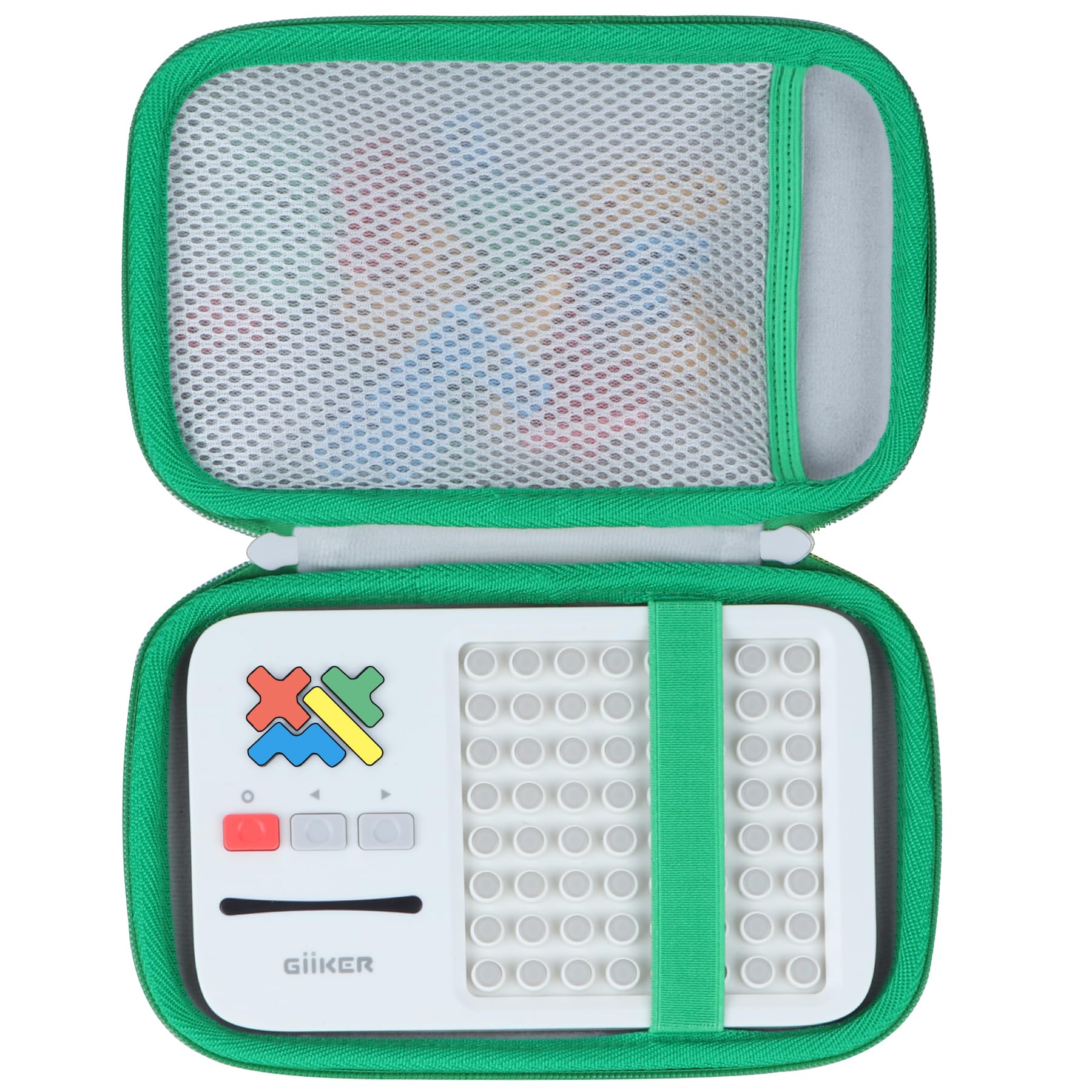 Lebakort Storage Case for GiiKER Super Blocks – Off White + Green, Nylon and EVA Protective Travel Case