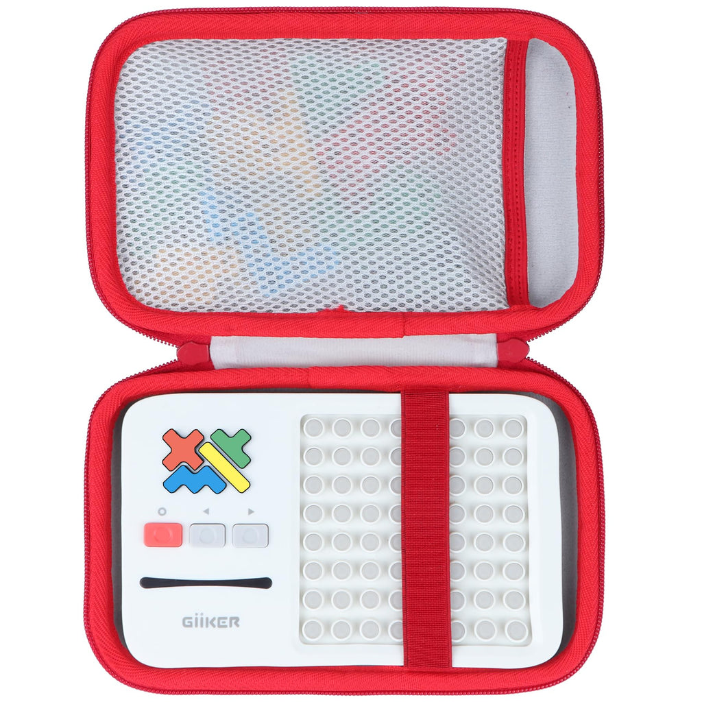 Lebakort Storage Case for GiiKER Super Blocks – Off White + Red Protective EVA Case